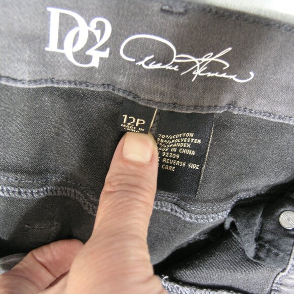 Diane Gilman Women's Dark Grey Jeans Size 12P with silver stud embellished - Picture 4 of 12